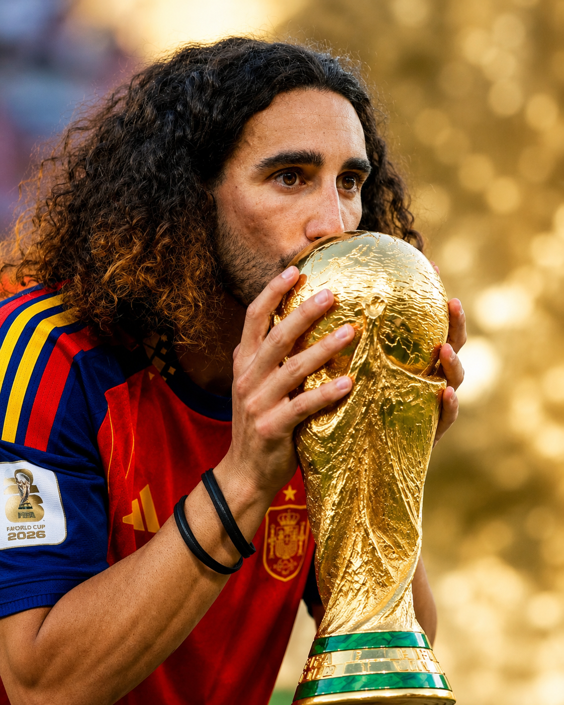Marc Cucurella celebrating after Spain won the 2026 FIFA World Cup.